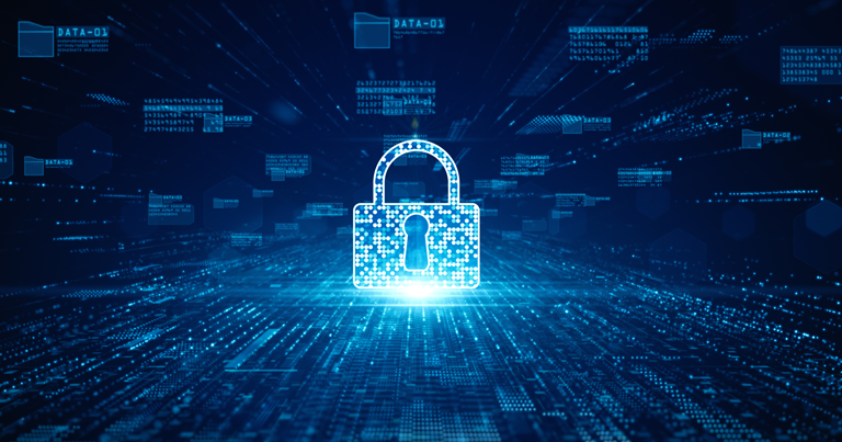 An image of a padlock on a blue background.